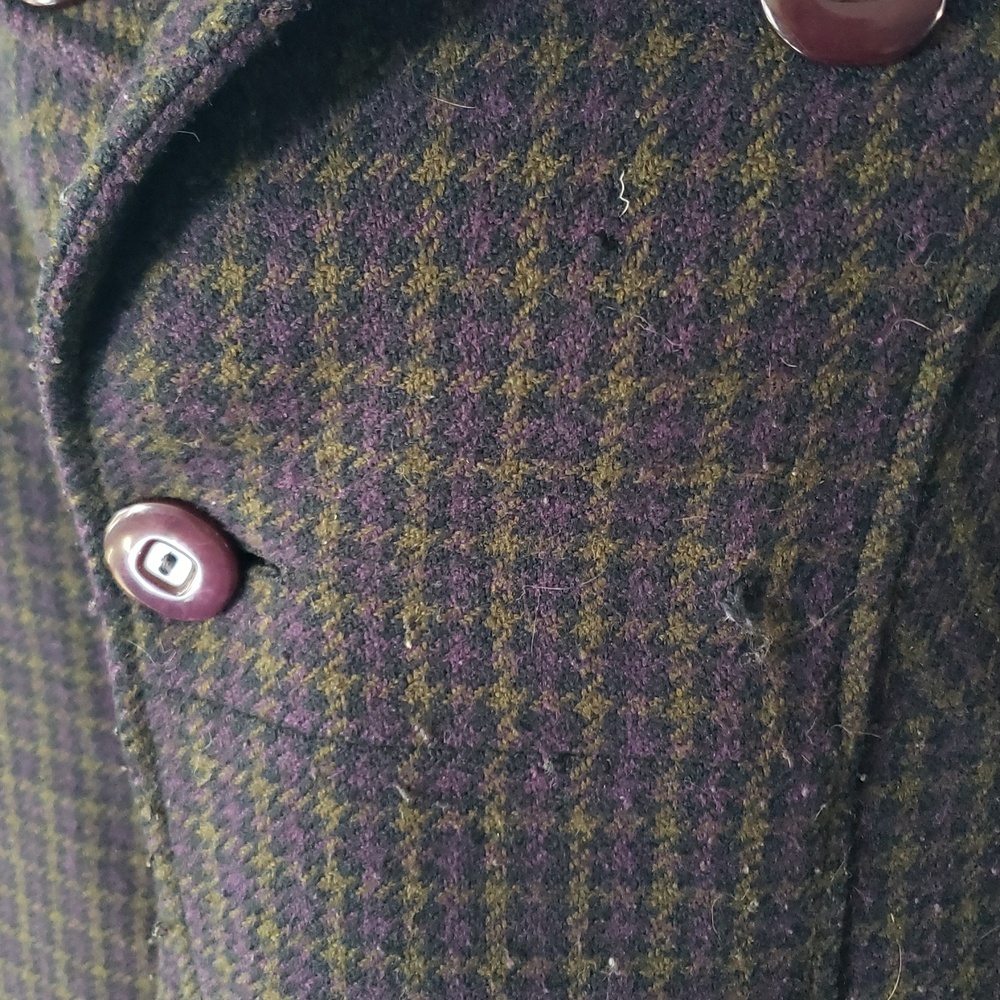 Via/Moda IntWool Plaid Double-Breasted Coat - Picture 3 of 14